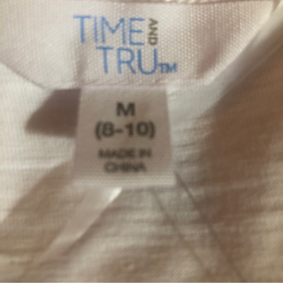 TIME & TRU Womens Tank Top Size Medium 8-10 White Ruched Front New - Picture 4 of 6
